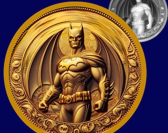 Batman Coin 3D Laser Engraving File | Depth Map PNG, SVG, PDF
