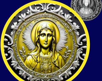 Virgin Mary 3D Depth Map: Wood Engraving PNG (Digital Download)