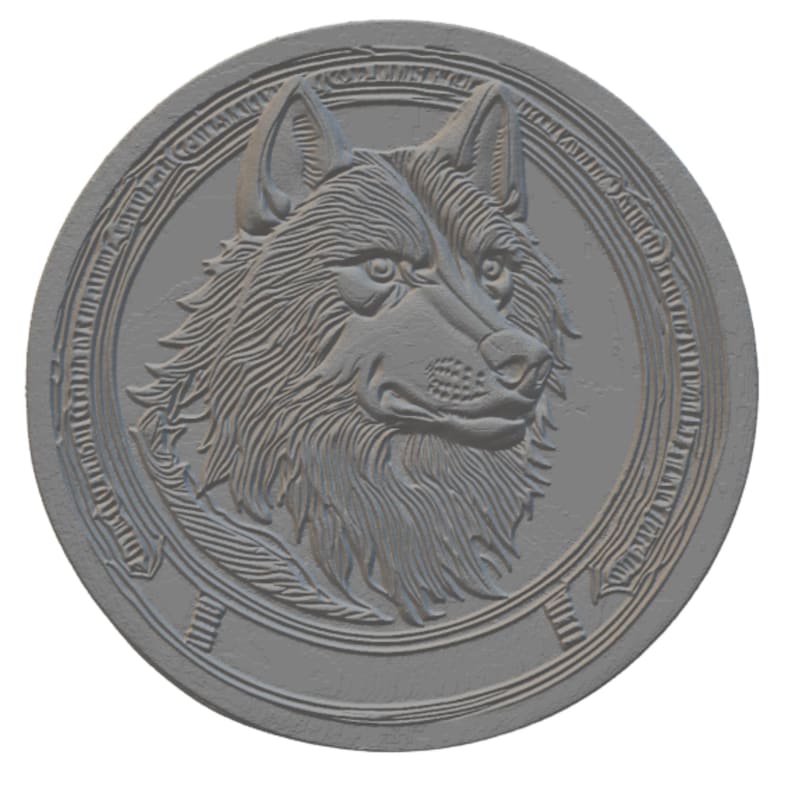 Wolf 3D Relief STL File | Embossing | Depth, Height Map | Resin | Laser ...