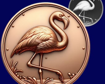 Coin Depth Map | Height Map | 3D Laser Engraving | Xtool | PNG file | Lightburn | CNC | Grayscale | Glowforge | Laser File | Flamingo | Bird