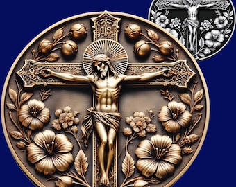 Crucifix Jesus 3D Laser File: Depth Map PNG (Digital Download)
