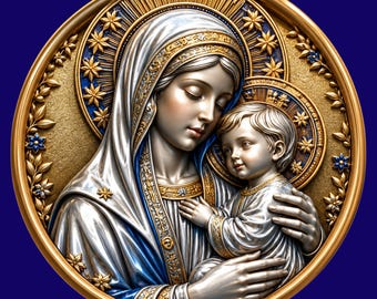 Jesus, Virgin Mary STL | Depth, High relief | 3D Illusion | Laser Cut |  embossing | engraving |CNC
