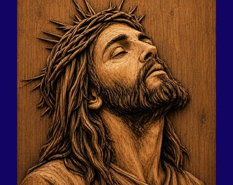 Jesus Christ STL File | Depth, Height relief | Laser Cut | embossing | Laser engraving | 3D print