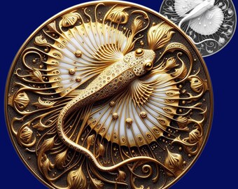 Stingray Coin Depth Map: 3D Laser Engrave File (Digital Download)