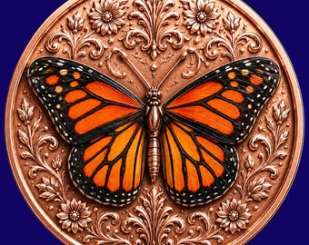 Butterfly High Relief STL File | Flowers, Birds Art (3D Print, SVG)