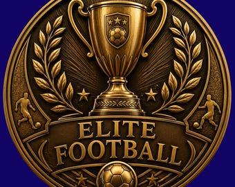 Elite Football 3D Relief STL File, CNC Laser Engraving (png, svg)