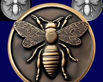 3D Bee 3D Relief STL File | embossing | Depth, Height Map | CNC | Resin | | laser engraving