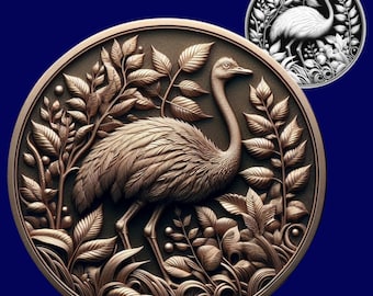 Ostrich 3D STL Relief File: Laser Cut CNC Engraving (Digital Download)