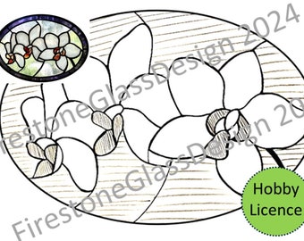 White Orchid Stained Glass Pattern - Hobby Licence