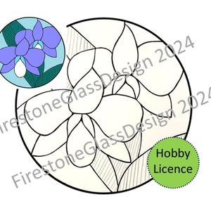 Blue Orchid Stained Glass Pattern - Hobby Licence