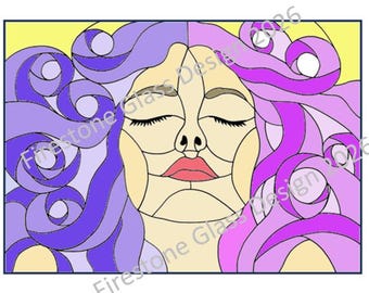 Face 1 Stained Glass Pattern