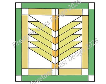 Prairie Style #4 Stained Glass Pattern
