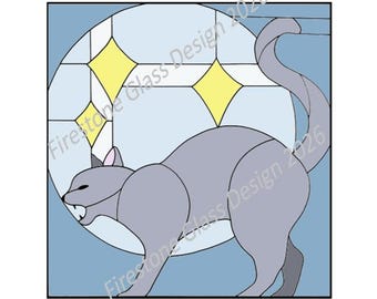 Black Cat Stained Glass Pattern