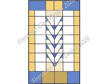 Prairie Style #7 Stained Glass Window Pattern