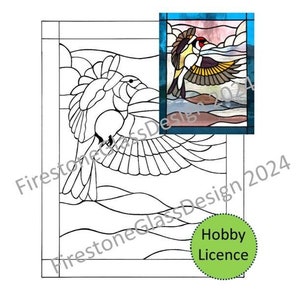 Goldfinch Bird Stained Glass Pattern- Hobby Licence