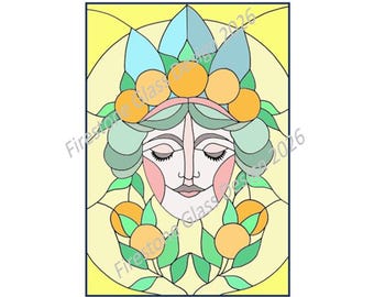 Face 5 Stained Glass Pattern