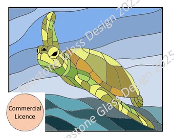 Sea Turtle Stained Glass Pattern - Commercial Licence