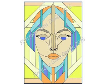 Face 3 Stained Glass Pattern