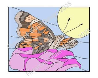 Painted Lady Butterfly Stained Glass Pattern