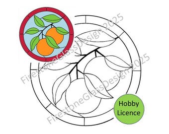 Orange Fruit Stained Glass Pattern- Hobby Licence