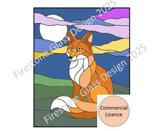 Fox Stained Glass Pattern - Commercial Licence