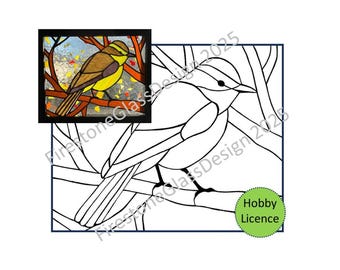 Yellow Wagtail Stained Glass Pattern - Hobby Licence