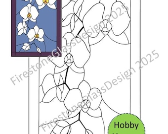 Phalaenopsis Orchid Large Stained Glass Pattern - Hobby Licence