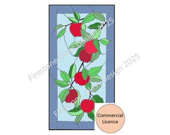 Apple Tree Branch Stained Glass Pattern - Commercial Licence