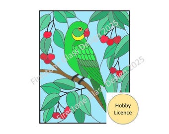 Parakeet Bird Stained Glass Pattern - Hobby Licence
