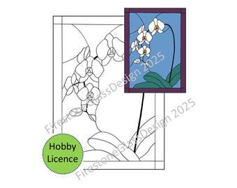 Phalaenopsis Orchid Flower Stained Glass Pattern - Hobby Licence