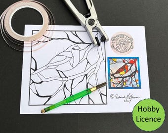 Red Breasted Robin Stained Glass Pattern - Hobby Licence