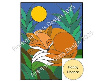 Fox Sleeping Stained Glass Pattern - Hobby Licence