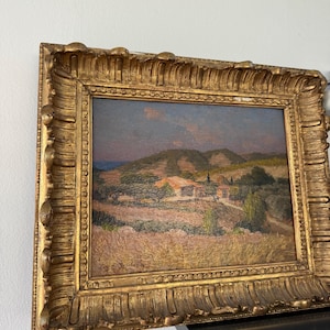 Antique framed  Oil Painting by Eugène de Barberiis (1851-1937) – Provence Landscape – Framed Impressionist Artwork