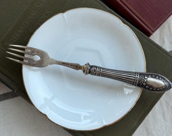 Antique Wilkens 800 Silver Serving Fork – Elegant German Silverware – Ornate Vintage Flatware – 51.3g