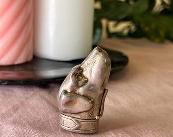 Vintage Sterling Silver Dog Head Vesta Case Likely English, 20th Century