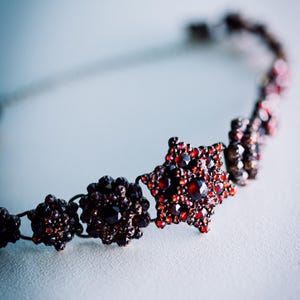 Antique  Bohemian Garnet Bracelet 19th Century– Victorian Star Design – Tombak Setting