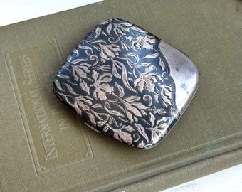 SILVER 84 niello antique cigarette case circa 1890