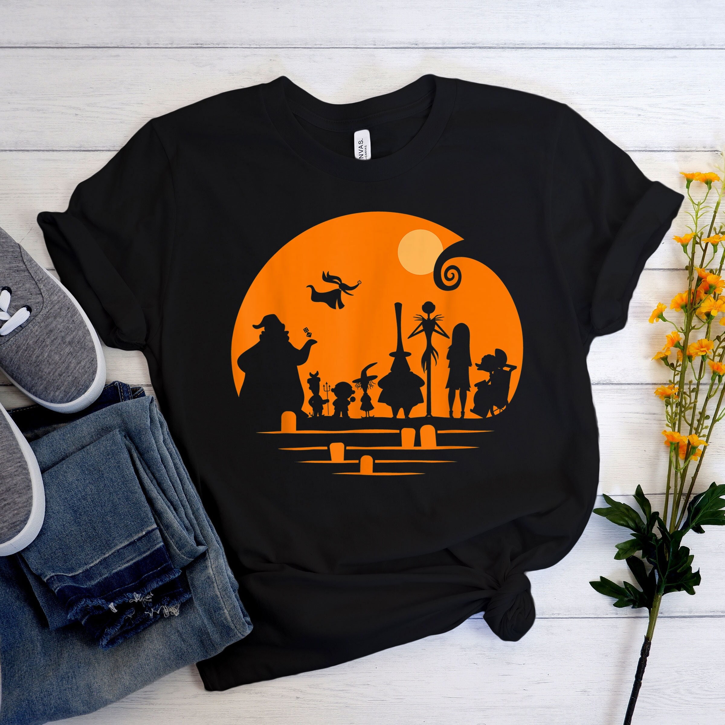 Discover Disney The Nightmare Before Christmas Halloween Silhouette T-Shirt