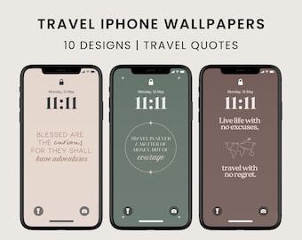 Pacchetto sfondi per iPhone: 10 sfondi estetici / Download digitale / Sfondi per telefono minimalisti e ispirati ai viaggi