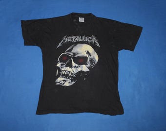 Vintage 90's METALLICA Pushead Rebel Skull Yin Yang T-shirt Double