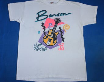 Benson World Tour 1988 T-shirt – Vintage Double-Sided Concert Tee, Made in England, Size XXL