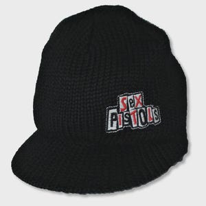 Y2K Sex Pistols Billed Beanie Hat – Bravado Licensed Punk Rock Merch – Union Jack Patch –Deadstock