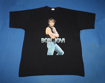 Bon Jovi Rock Music Band T-shirt Unisex, Vintage Black Printed