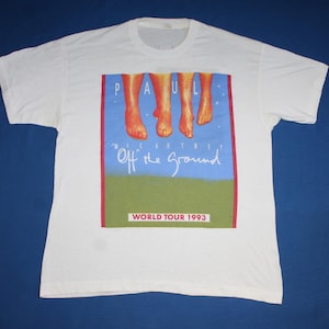 90s Vintage Paul McCartney Off the Ground World Tour 1993 T‑Shirt Men’s XL — Screen Stars Double‑Sided, Made in Ireland, European City Dates