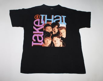 Take That & Party T-Shirt - 1993 Vintage UK Pop Band T-Shirt, doppelseitiger Druck, L