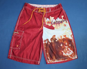 Led Zeppelin II Boardshorts — Vintage Dragonfly Licensed Rock Swimwear — Men’s Medium US/EU 32