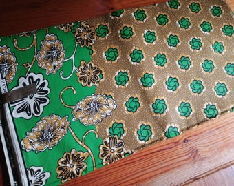 Green and Brown Ankara African cotton mix print fabric fat quarter patchwork sewing crafts