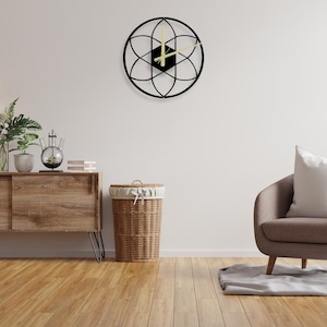 Modern Minimalist Large Size Metal Wall Clock, Unique Metal Wall Art, Metal Wall Decor For Home And Office, Modern Home Decor, Birthday Gift