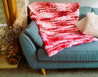 Hand Knitted Chunky Blanket