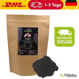 Premium Aktivkohle Pulver 400 g - 100 % pflanzlich aus Kokosnussschalen